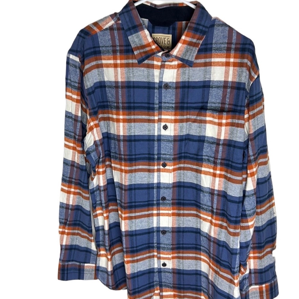 Grove & Hallow Flannel Plaid Shirt Mens Size XL